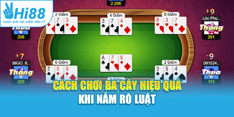 Cách chơi ba cây hiệu quả khi nắm rõ luật